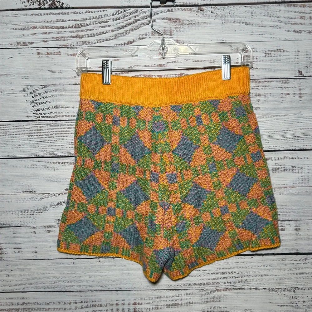Free People Beach Malibu Pattern Knit Colorful Geometric Women Shorts Small - Picture 10 of 13